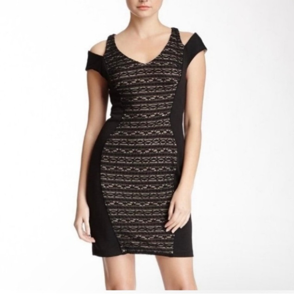 NWT ABS By Allen Schwartz Lace Hourglass Midi Dress